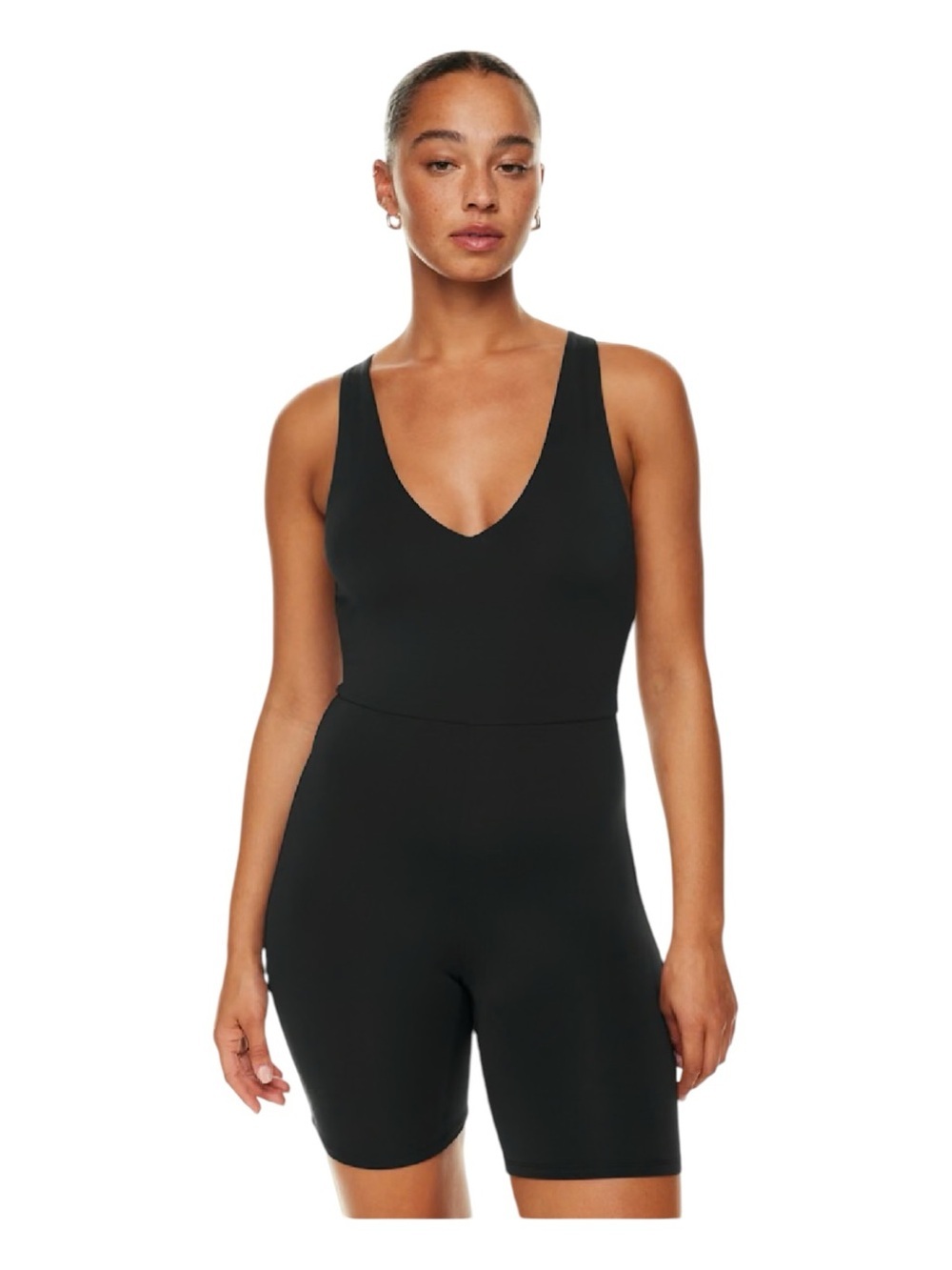 ARITZIA Babaton  Contour Black V-Neck Sleeveless Romper